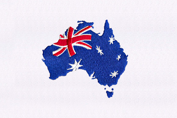 Australia Flag Map Embroidery Design