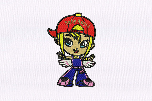 Baby Angel Girl Embroidery Design