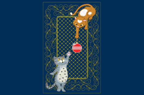 Christmas Kitties: A Charming Embroidery Design for Heartfelt Gifts