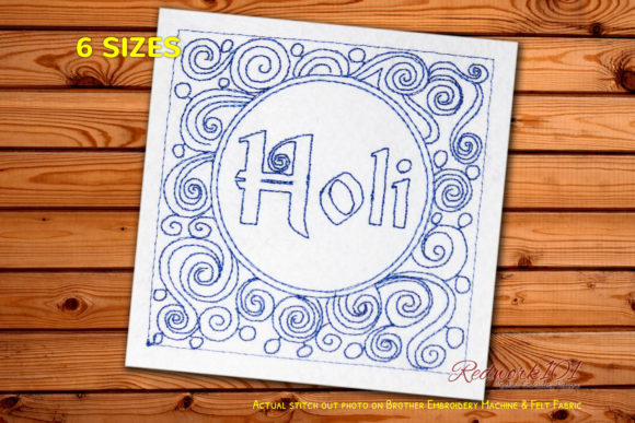 Holi Abstract Embroidery Design