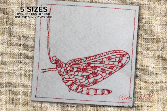 Mayfly Lineart: A Delicate Yet Distinctive Embroidery Choice