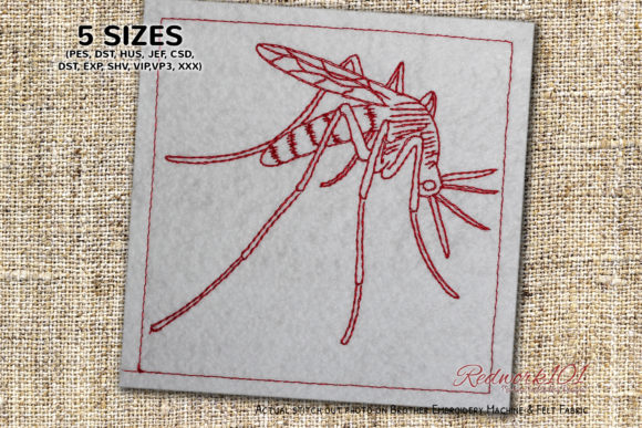 Mosquito Bluework: A Charming Bug Design for Handmade Gifts