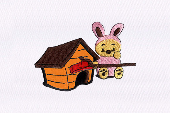 Rabbit Teddy Bear: A Charming Embroidery Design for Meaningful Gifts
