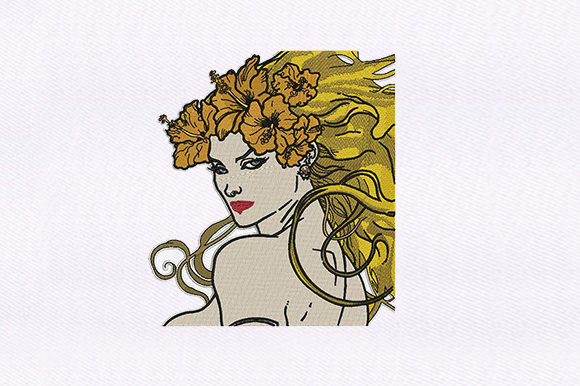 Warrior Woman Embroidery Design